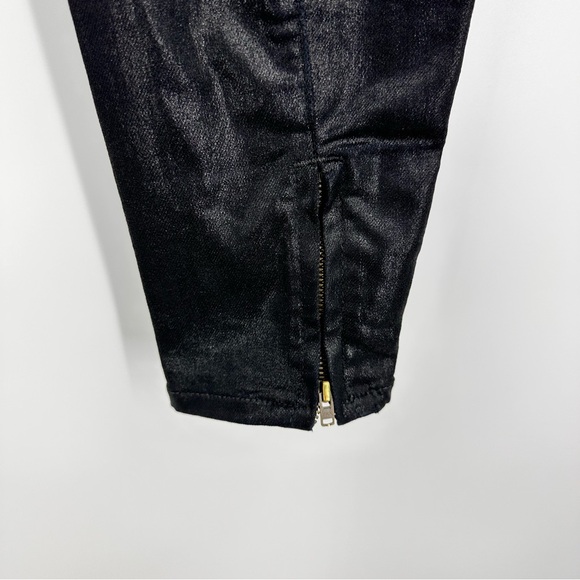 AllSaints Spitalfields Petrel Brodie Waxed Jeans Pants Black Size 29 - Picture 6 of 13